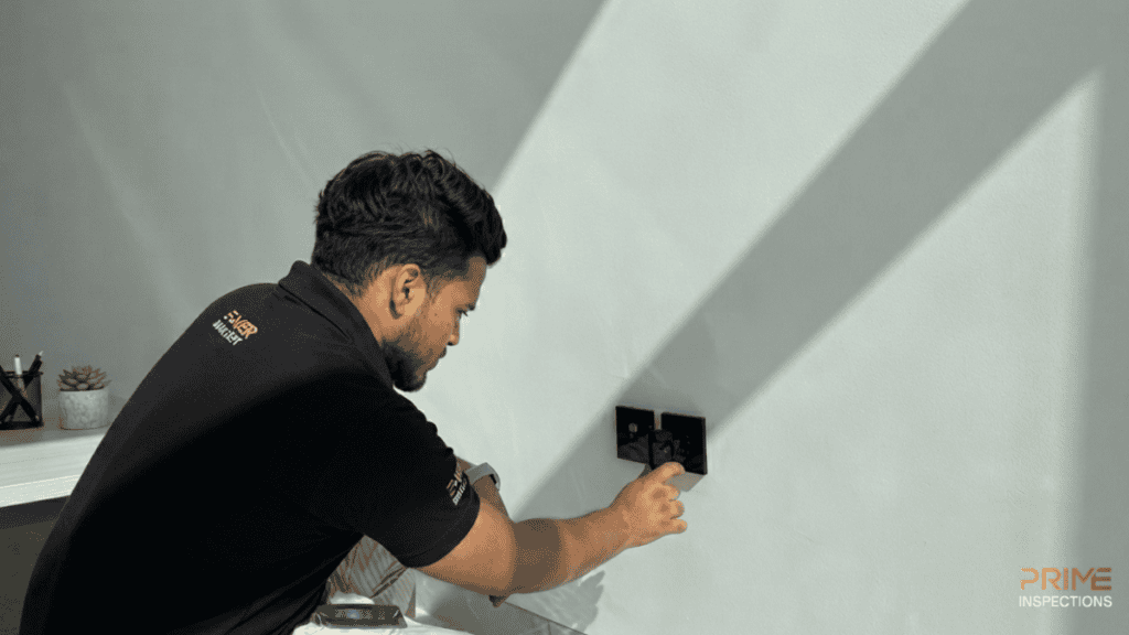 “Water leak detection in Dubai villa using thermal imaging camera and moisture meter”