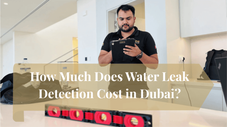 “Water leak detection in Dubai villa using thermal imaging camera and moisture meter”