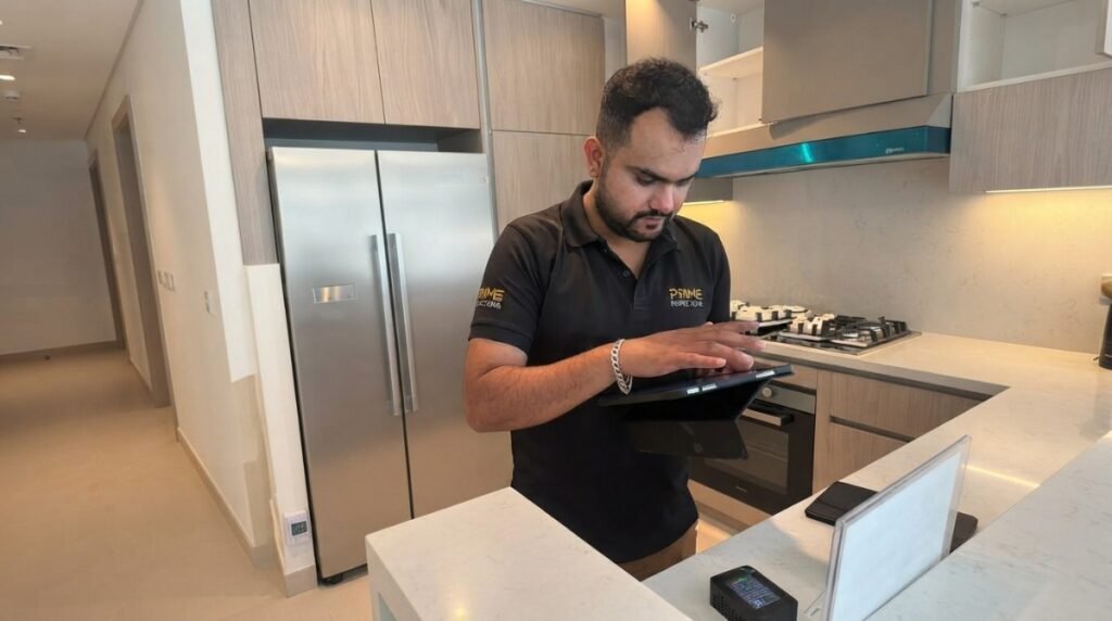“Complete building inspection of a mid-rise residential tower in Dubai – roof and facade survey”