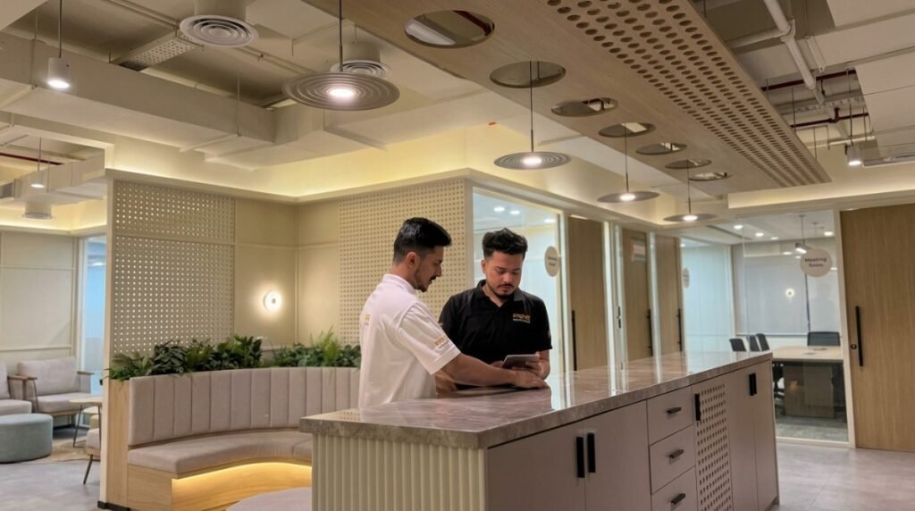 Property inspector conducting a snagging inspection at Sobha Hartland 2 Dubai