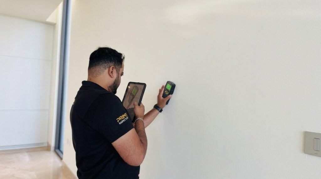Property inspector collecting keys for a snagging inspection in Arabian Ranches 3 Dubai