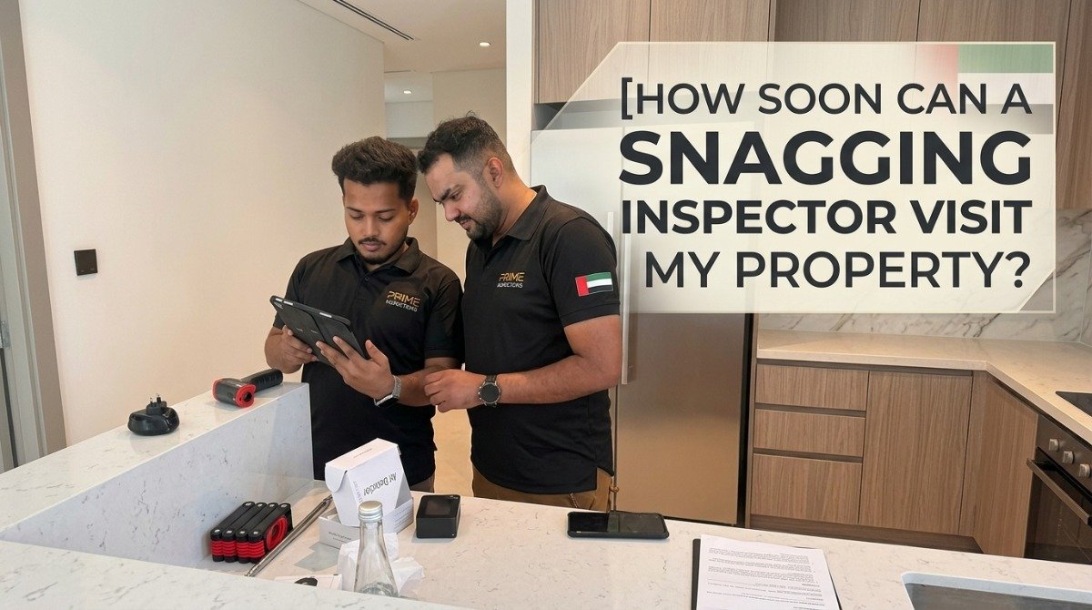 Snagging inspector visit for a Dubai property before handover